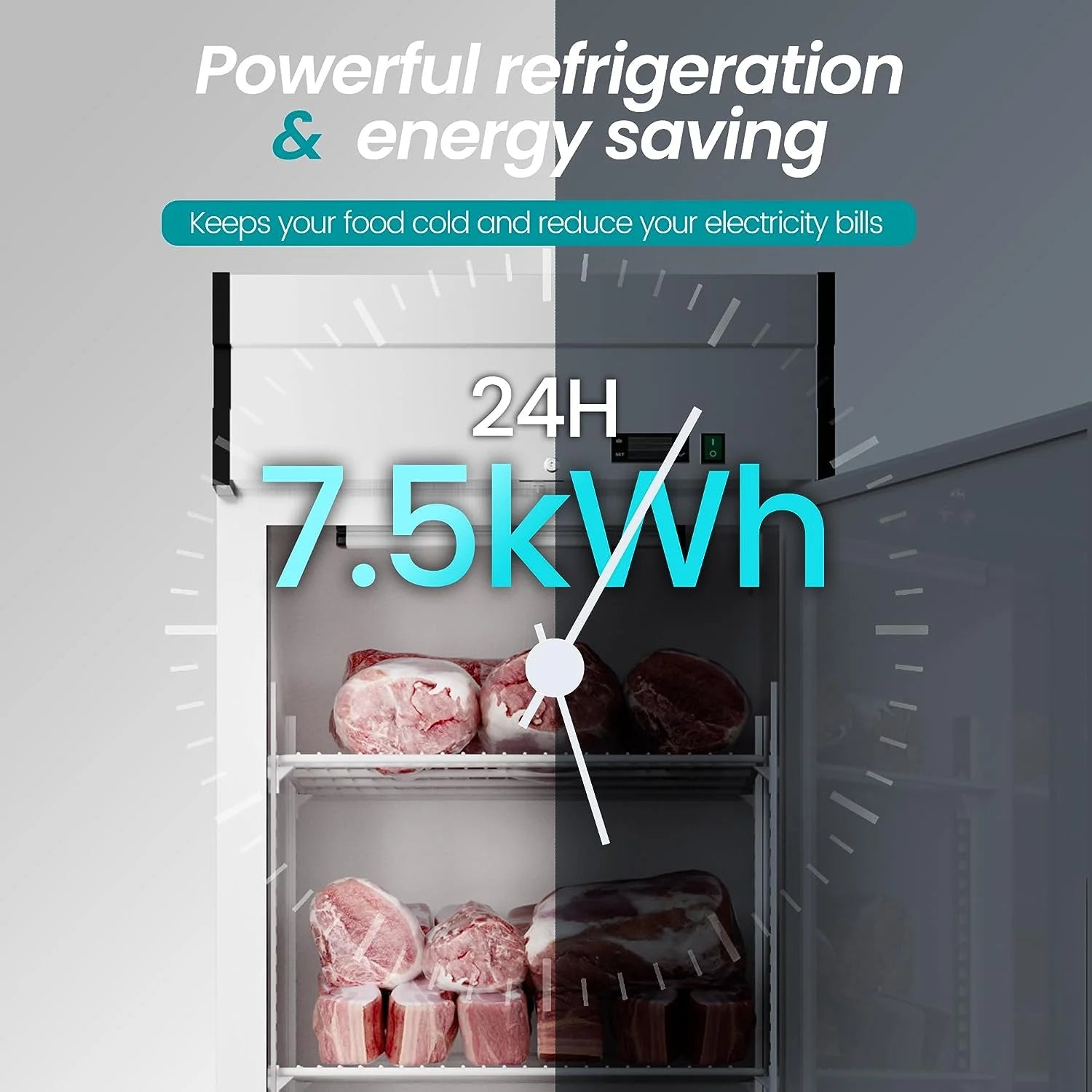 27"W Dynamic Cooling Commercial Freezer 23 Cu. Ft OmniSmart Temperature Control -10° F~10° F Self Closing Stainless Steel Reach-In Commercial Freezer Digital Thermostat LED Lighting 3 Shelves