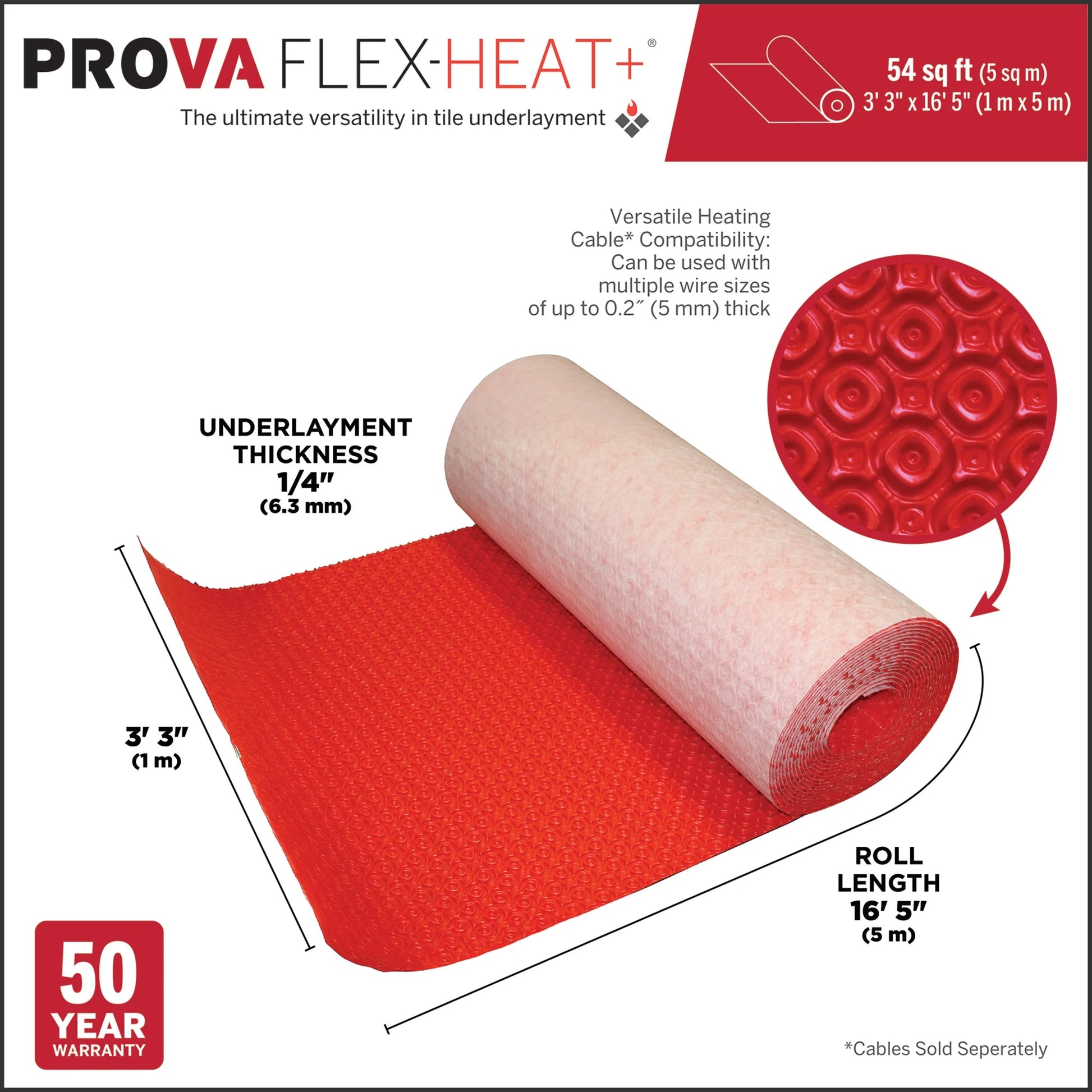 M-D Building Products 80228 3.28 in. x 16 ft. 5 in. PROVA FLEX-HEAT Underlayment Roll (54 SQ FT)