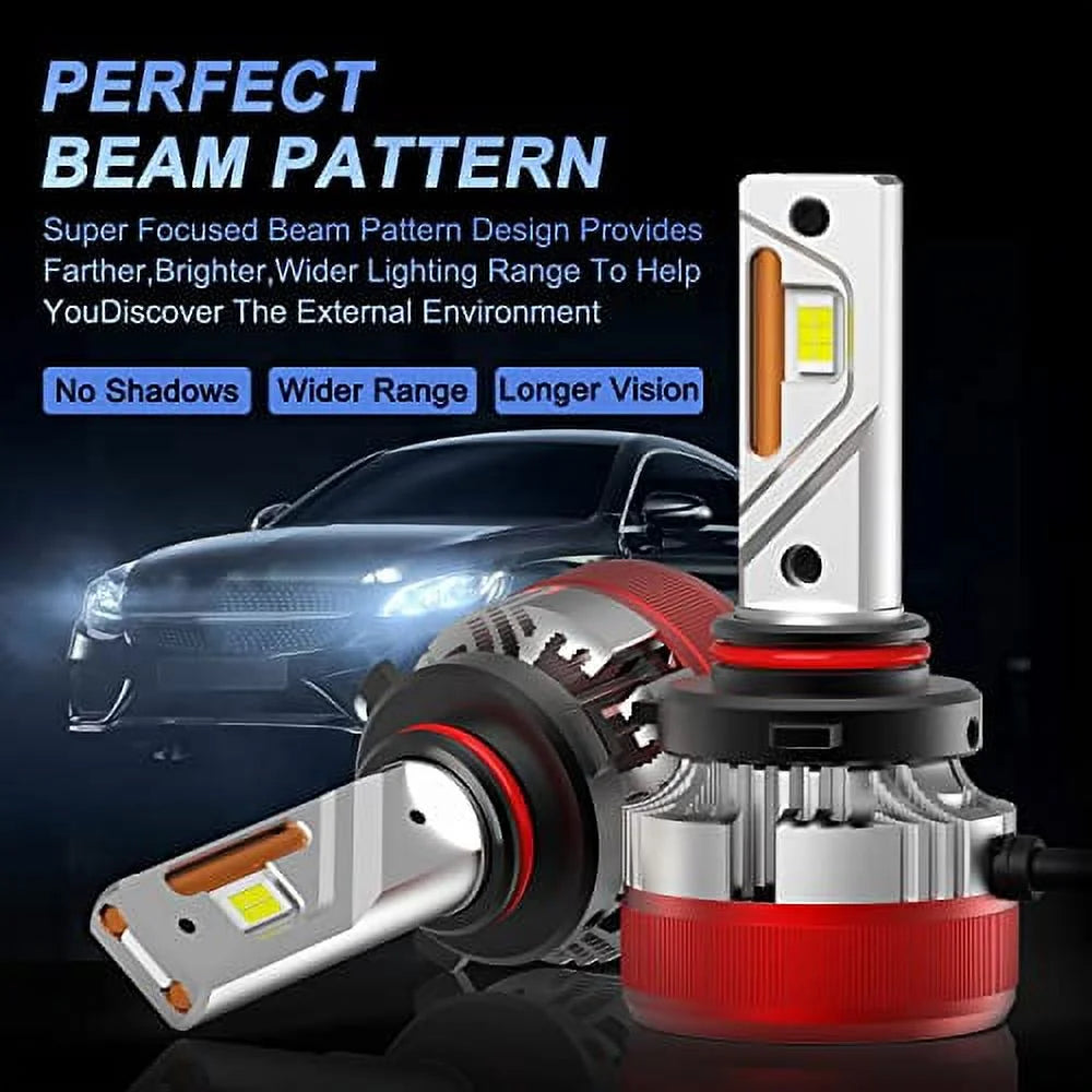 Alla Lighting 12000 Lumens HB3 9005 LED Headlights Bulbs, 6500K Xenon White, Xtreme Super Bright High Beam or Low Beam Conversion Kits Replacement
