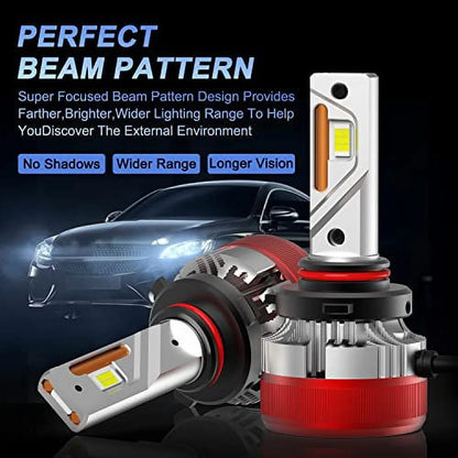 Alla Lighting 12000 Lumens HB3 9005 LED Headlights Bulbs, 6500K Xenon White, Xtreme Super Bright High Beam or Low Beam Conversion Kits Replacement