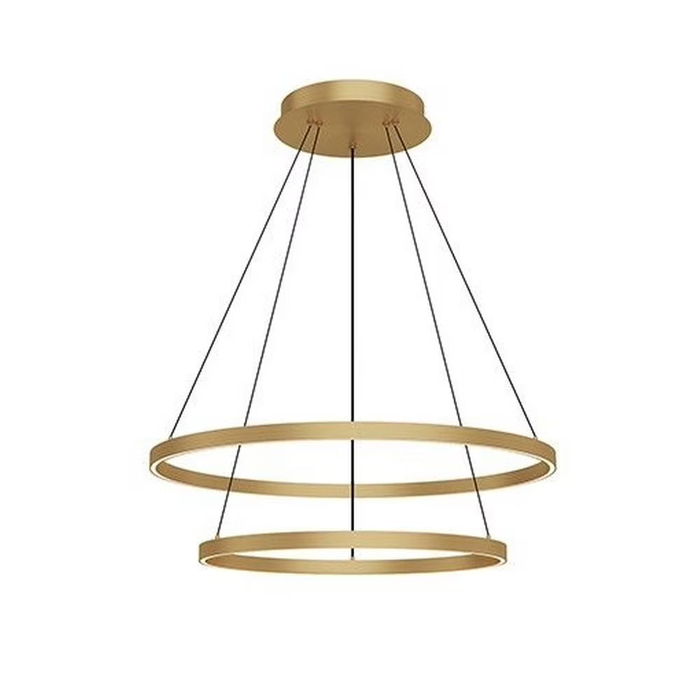 Kuzco Lighting Cerchio 2 Layer 32" Chandelier Textured Down Only 930 TRIAC 120 116W Black