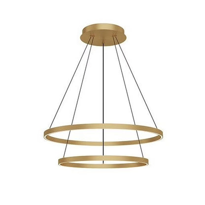 Kuzco Lighting Cerchio 2 Layer 32" Chandelier Textured Down Only 930 TRIAC 120 116W Black