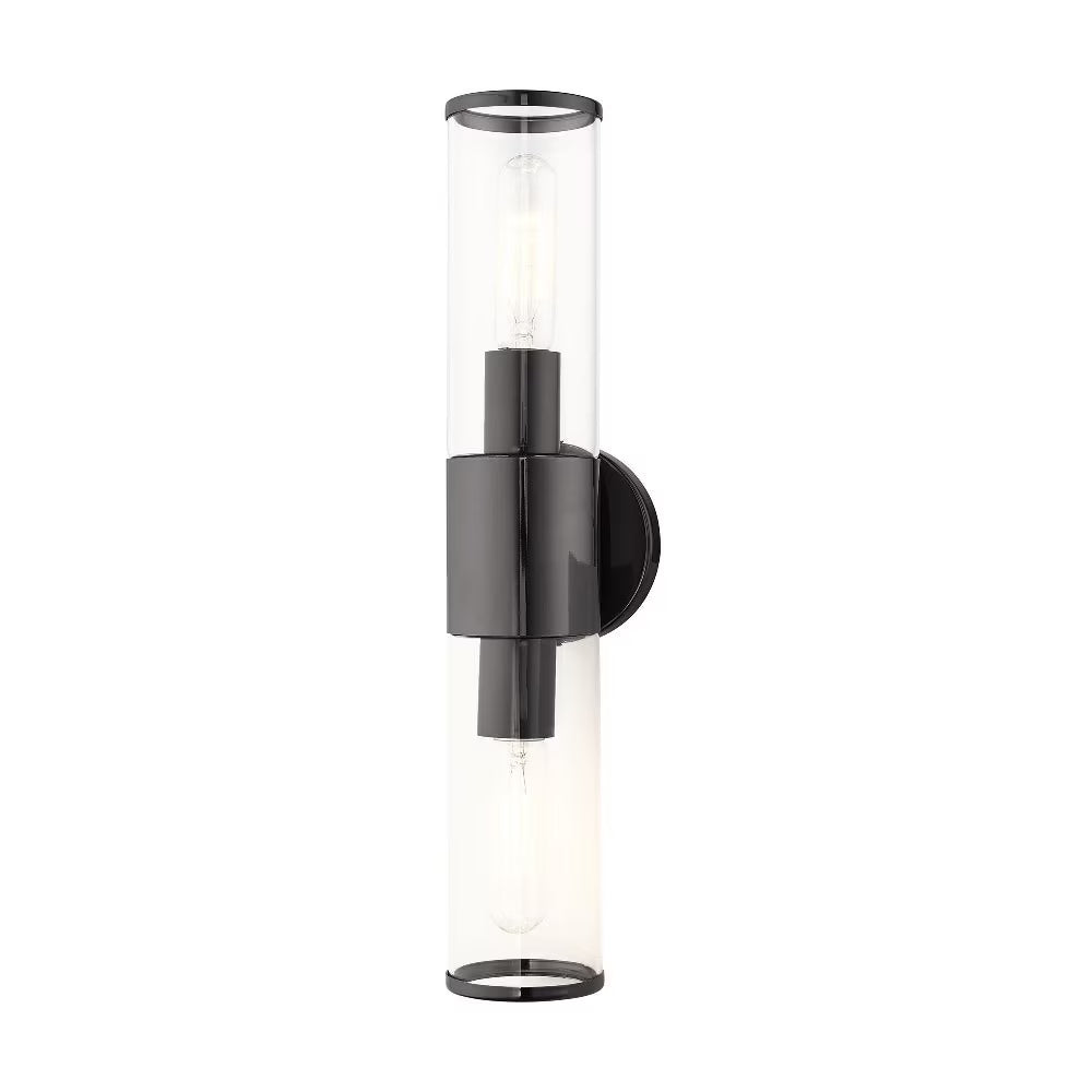 Livex Lighting Banca 2-Light Metal & Glass ADA Vanity Sconce in Polished Chrome