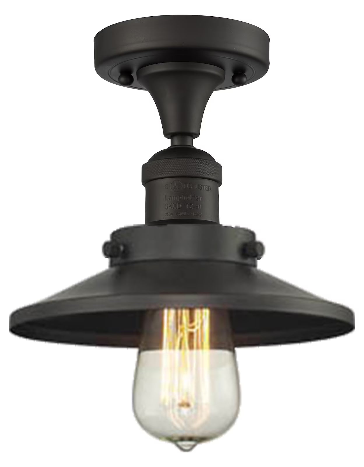 Innovations Lighting 517-1Ch Railroad Railroad 7" Wide Semi-Flush Ceiling Fixture - Bronze