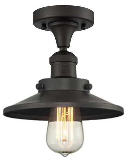 Innovations Lighting 517-1Ch Railroad Railroad 7" Wide Semi-Flush Ceiling Fixture - Bronze