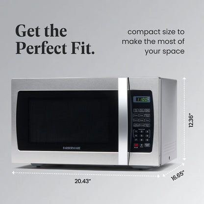 Farberware Smart Sensor Countertop Microwave Oven with LED Lighting & Child Lock, 1.3 Cu Ft