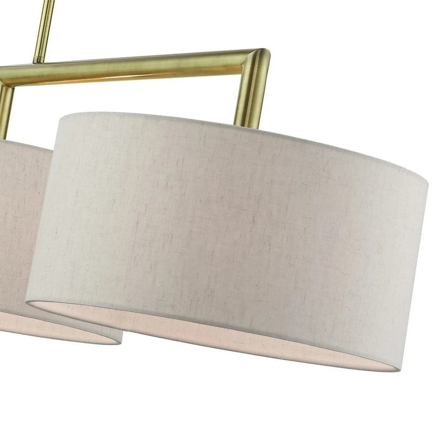 Livex Lighting Monroe 3-Light Metal & Fabric Linear Chandelier in English Bronze