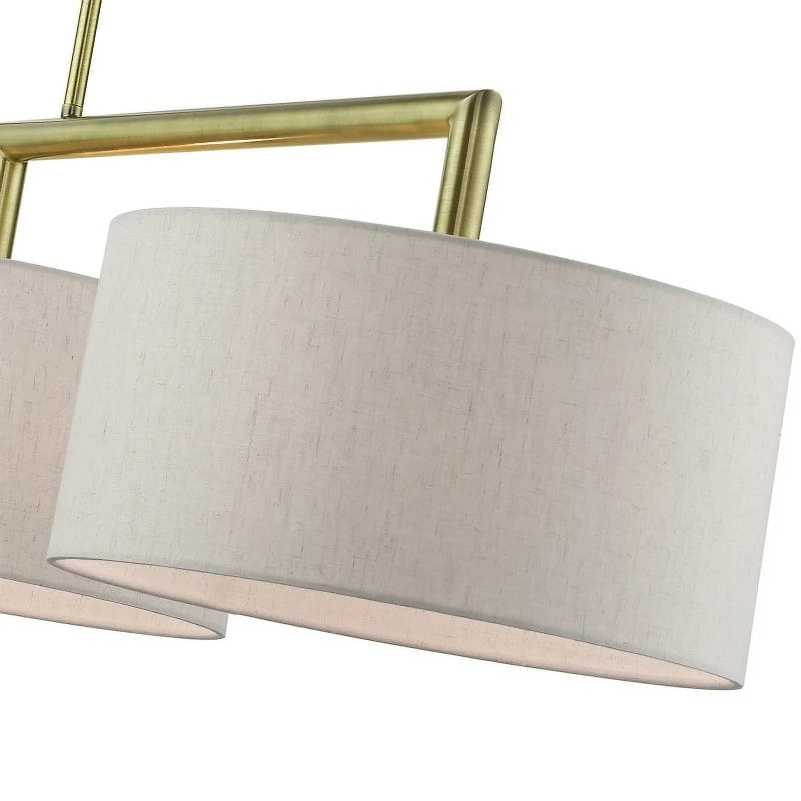 Livex Lighting Monroe 3-Light Metal & Fabric Linear Chandelier in English Bronze