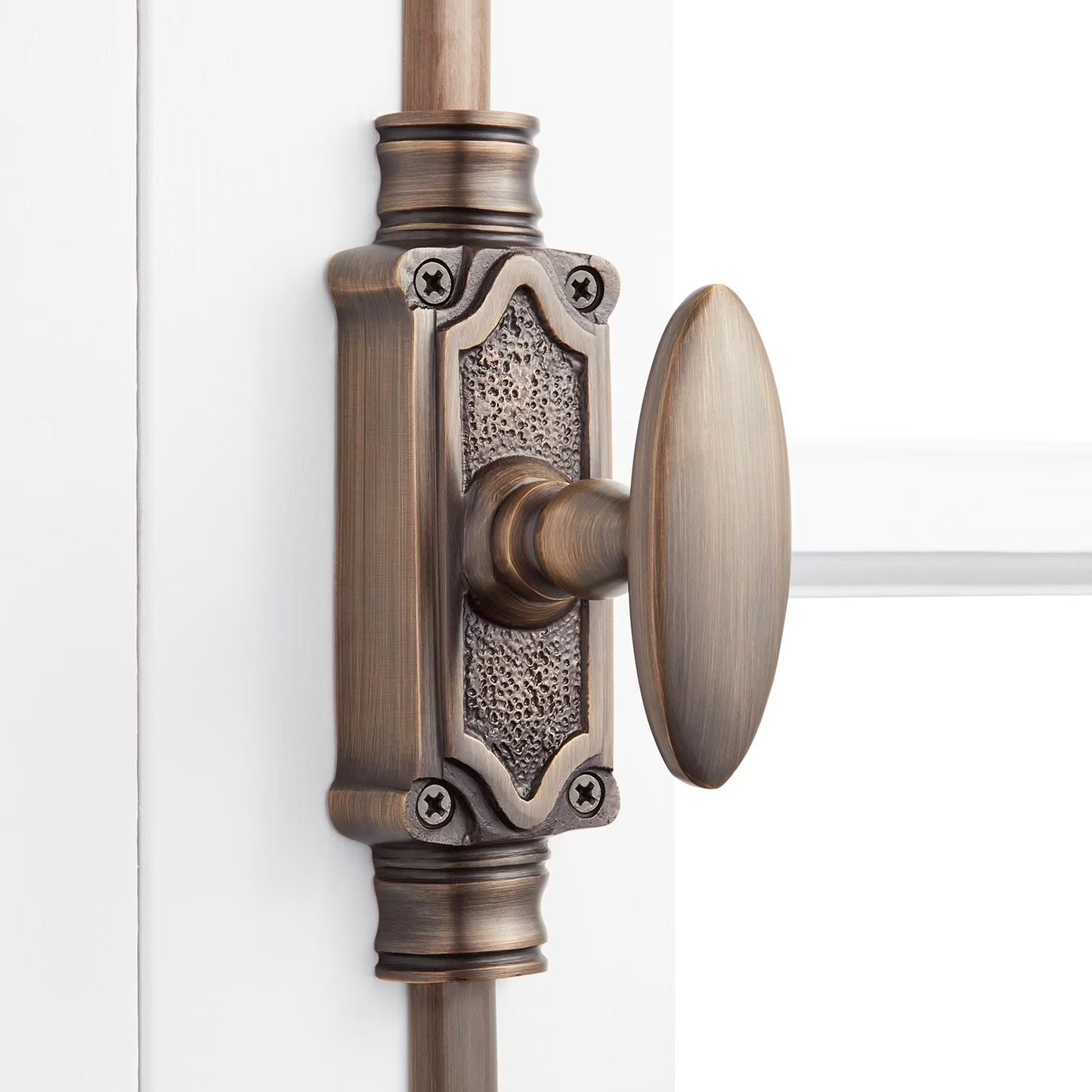 Signature Hardware 942121 Stepney Solid Brass Cremone Bolt For 9 Inch Doors - Brass