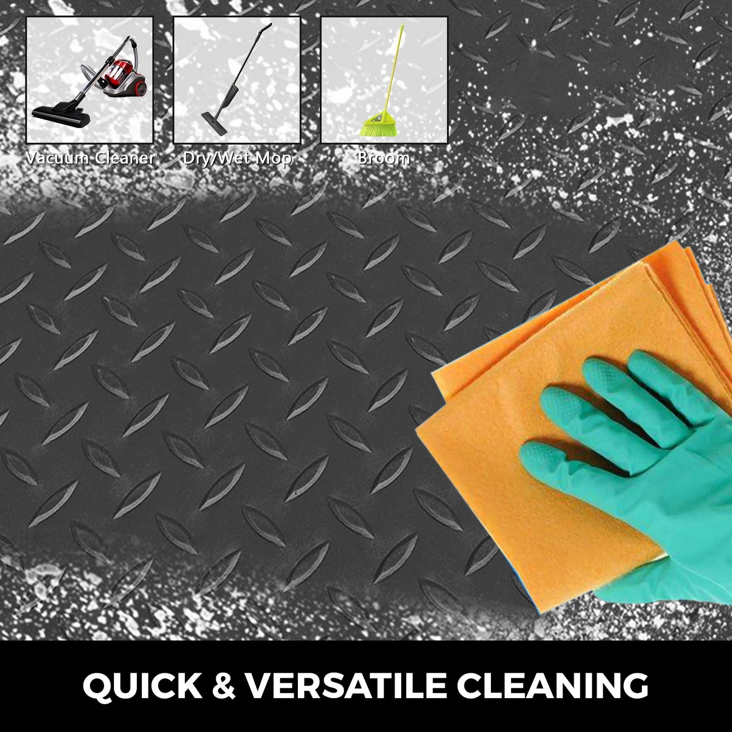 KFFKFF Garage Floor Mats 2 Rolls 17 x 3.6 ft Garage Mat 2.5mm Thickness Black Garage Flooring PVC Garage Mats for Under Car