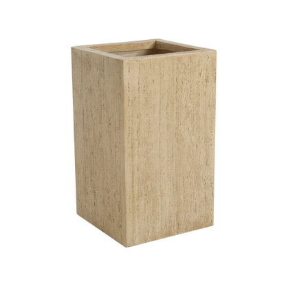 Christopher Knight Home Minimalist 27" H MGO Plant Box, Square Design, Indoor/Outdoor, Travertine Beige
