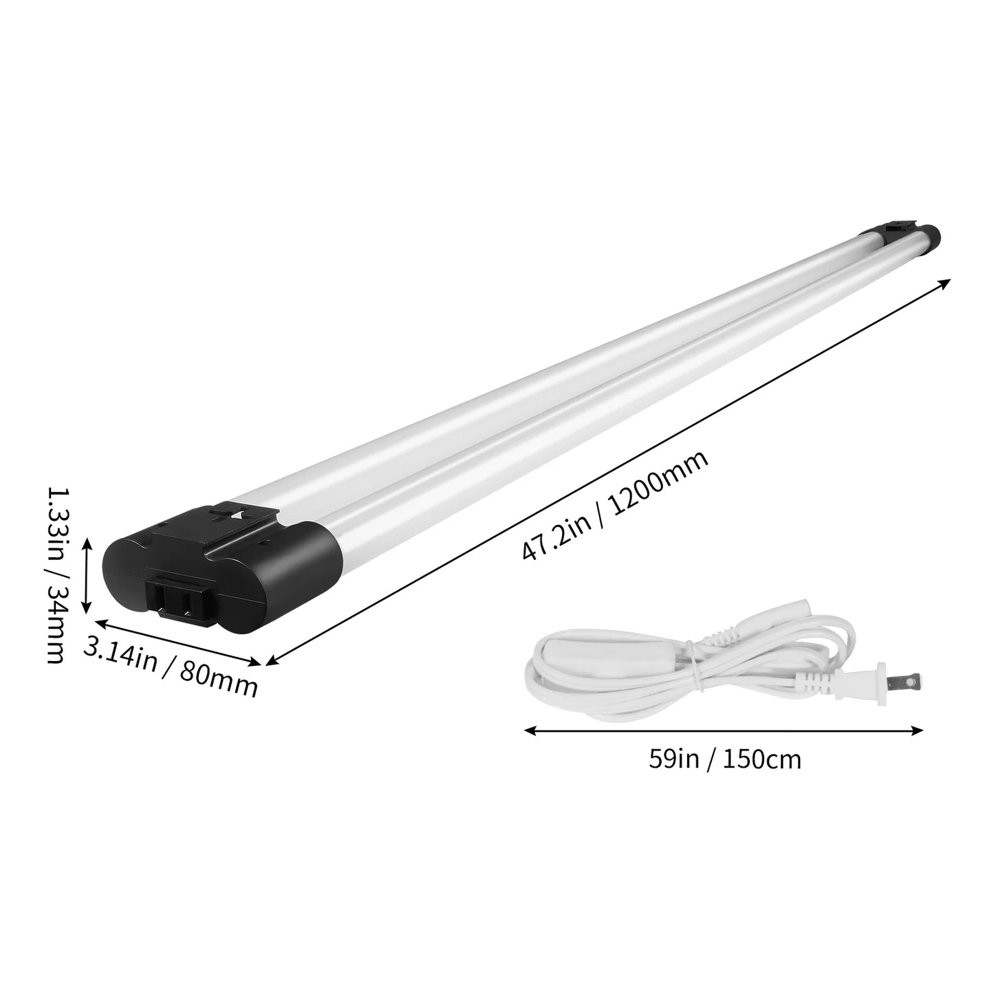 KFFKFF LED Shop Light Bundle of 10, 4 Feet, 40W Connectable Workshop Lighting, 4500 Lumens Surface & Suspended Mount Ceiling Lamps 59 inch Power Cables with ON/OFF Toggle, Suitable for Garage