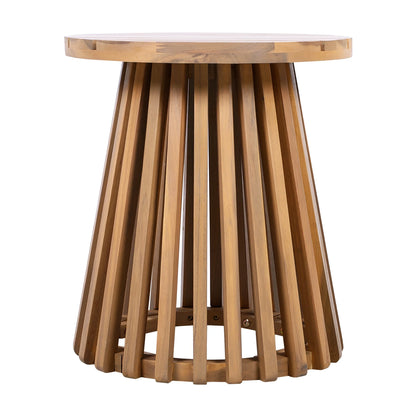 Christopher Knight Home Outdoor Acacia Wood Patio Side Table, Round Coffee Table for Backyard, Lawn, or Balcony, Light Teak