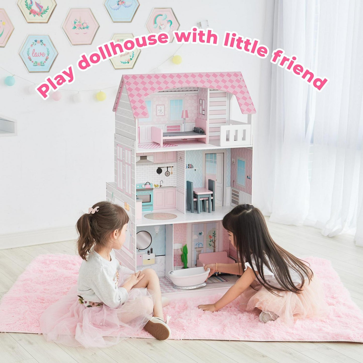 Teamson Kids Wonderland Ariel 2-in-1 Dollhouse/Play Kitchen Set