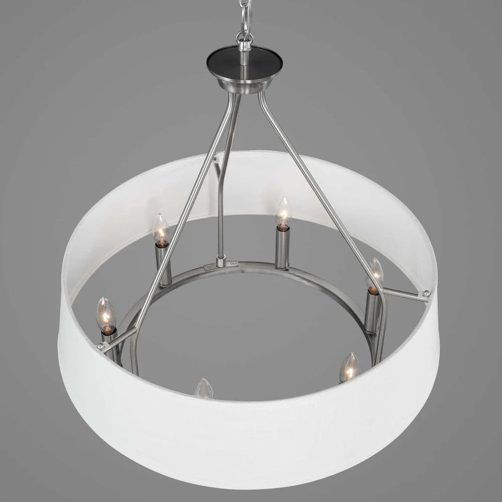 P4618-09-Progress Lighting-Cherish - Chandeliers Light - 6 Light in Coastal style - 24 Inches wide by 22.38 Inches high-Brushed Nickel Finish