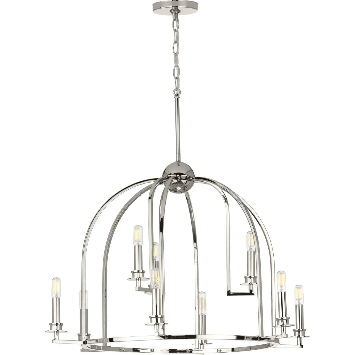 P400187-031-Progress Lighting-Seneca - Chandeliers Light - 9 Light in Farmhouse style - 30 Inches wide by 20.88 Inches high-Black Finish