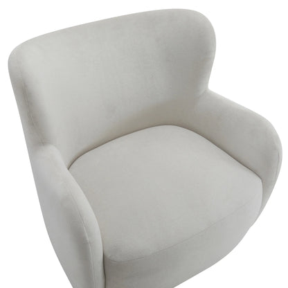 Christopher Knight Home Mid-Century Modern Velvet Wingback Accent Chair with Birch Legs, White