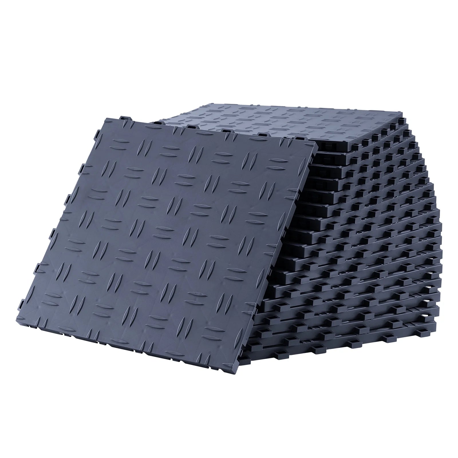 KFFKFF 12x12 in Garage Tile Interlocking Gray Pack of 50 Garage Floor Tiles