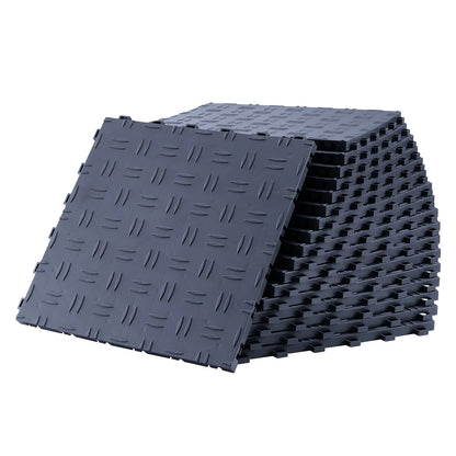 KFFKFF 12x12 in Garage Tile Interlocking Gray Pack of 50 Garage Floor Tiles
