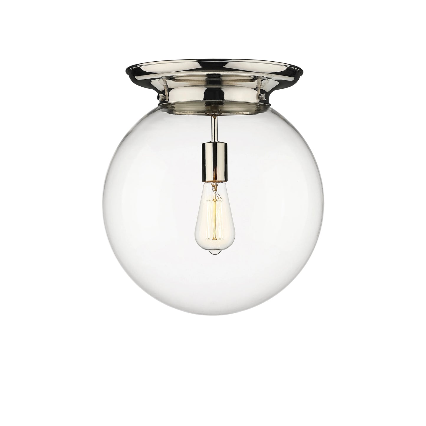 221-1F-PN-G202-14-Innovations Lighting-Beacon - 1 Light Flush Mount In Traditional Style-15.25 Inches Tall and 14 Inches Wide-Polished Nickel