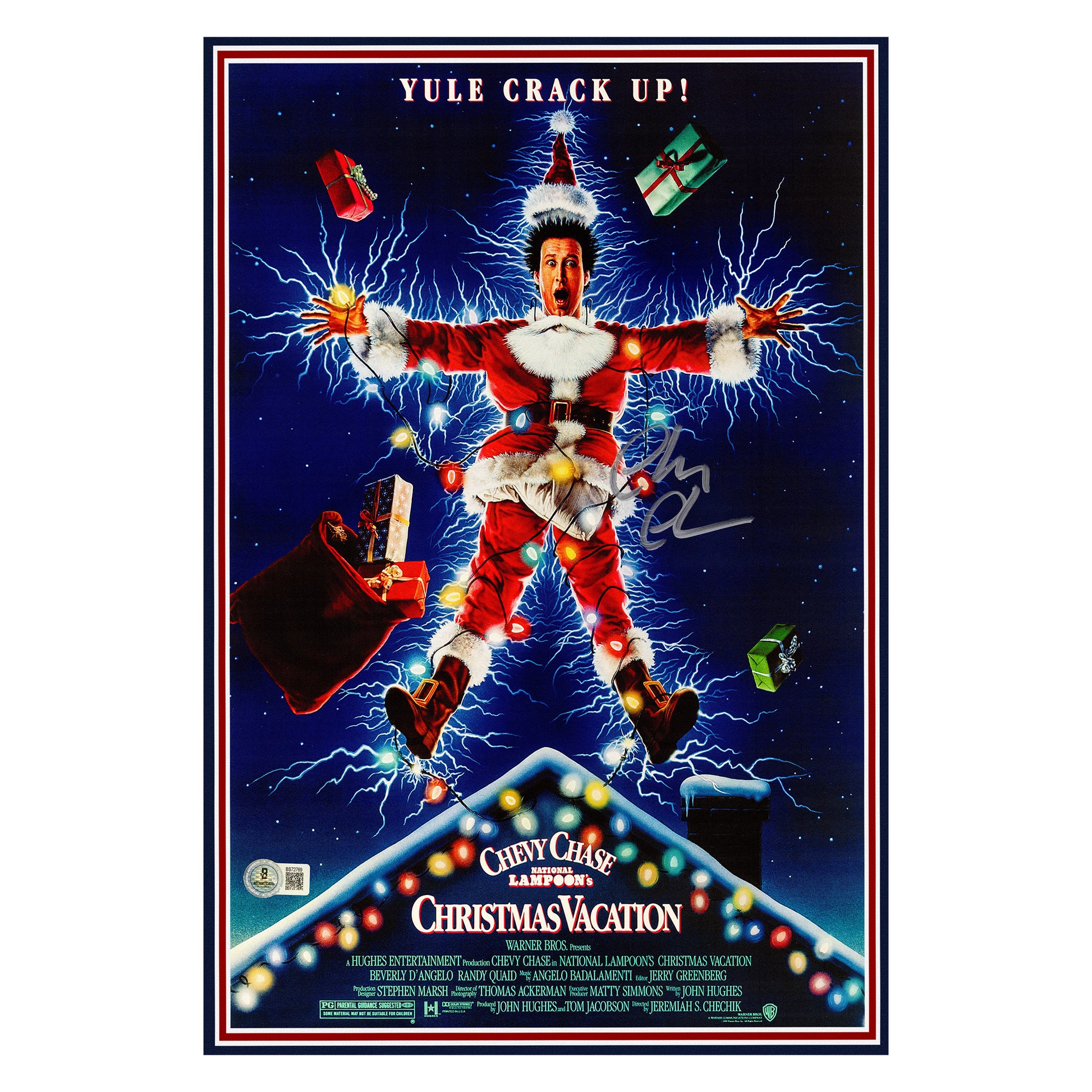 Chevy Chase Autographed Framed Christmas Vacation Movie Poster - Beckett Authenticated
