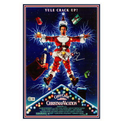 Chevy Chase Autographed Framed Christmas Vacation Movie Poster - Beckett Authenticated