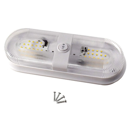 HQRP 2-Pack RV LED Ceiling Double Dome 12V-24V 560 Lumen Interior Indoor Lights Replacement Trailer Camper Boat Marine Motorhome Lighting Fixtures with ON/OFF Switch