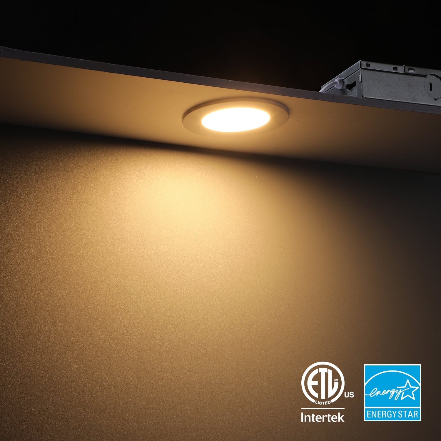 12 Pack 5CCT 3" Ultra-Thin LED Recessed Lighting with J-Box, CRI90, Aluminum, 2700K3000K3500K4000K5000K, 5%-100% Dimmable Slim Recessed Downlight, 6W 450LM, ETL& ES
