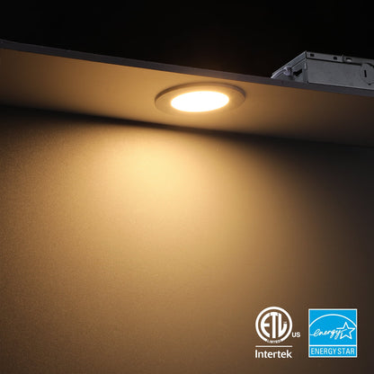 12 Pack 5CCT 3" Ultra-Thin LED Recessed Lighting with J-Box, CRI90, Aluminum, 2700K3000K3500K4000K5000K, 5%-100% Dimmable Slim Recessed Downlight, 6W 450LM, ETL& ES