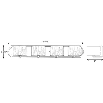 Progress Lighting Caress Polished Nickel Traditional/Formal Bath & Vanity w/4 Light 60W - P3078-104WB
