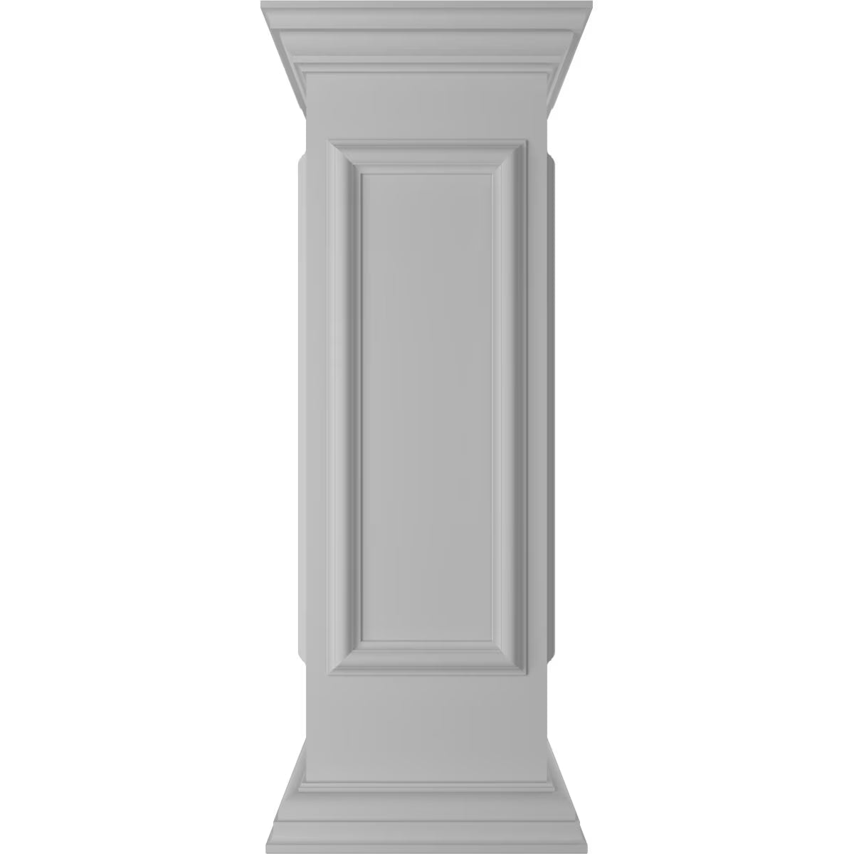 Ekena Millwork 8"W x 40"H End Newel Post with Panel, Flat Capital & Base Trim (Installation kit included)