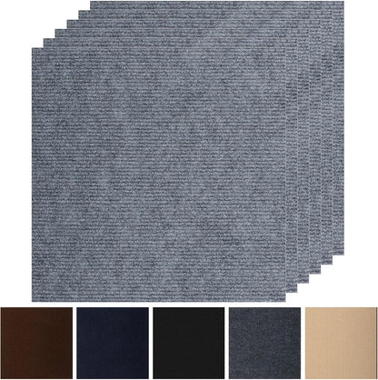 Peel and Stick Carpet Squares 24" x 24", Self Adhesive Non-Slip Carpet Tiles, Peel and Stick Soft Padded Carpet Tiles for Kitchen Bedrooms Indoor Outdoor(10 Tiles/40 sq ft)
