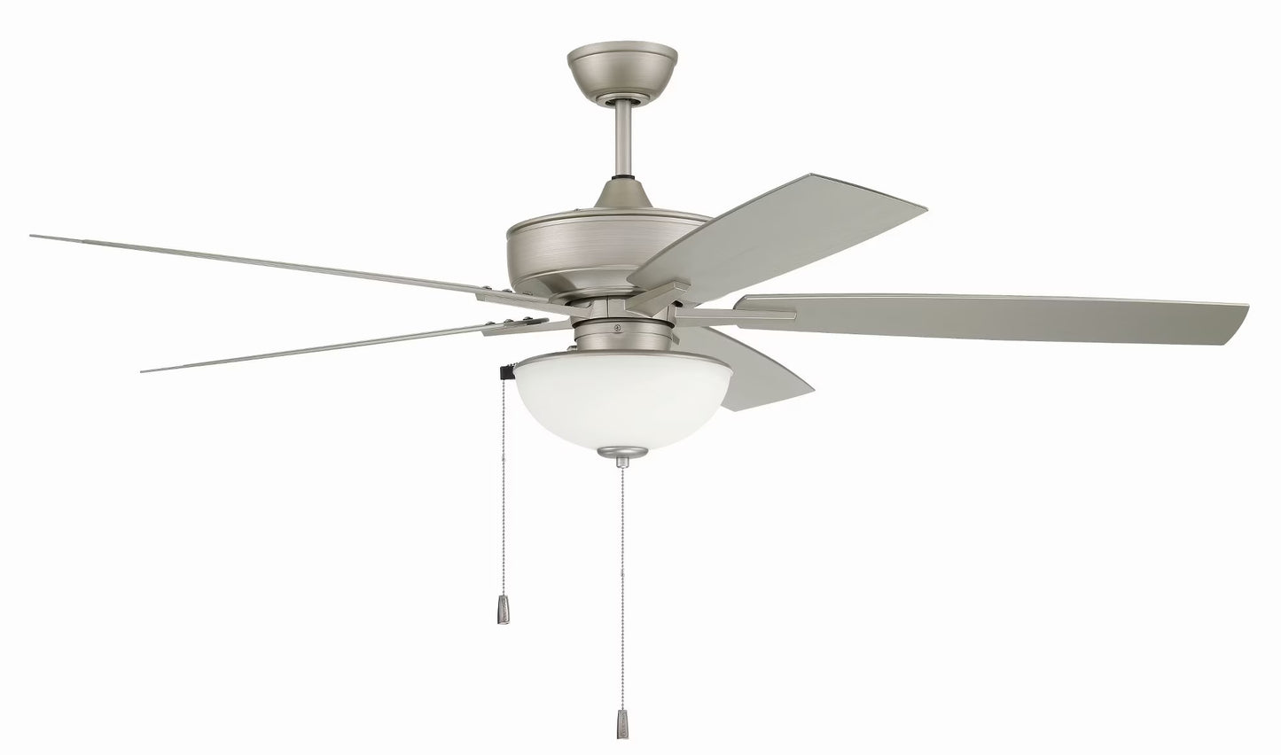 OS211PN5-Craftmade Lighting-Outdoor Super Pro - 5 Blade Ceiling Fan with Light Kit In Classic Style-60 Inche Wide-Painted Nickel Finish