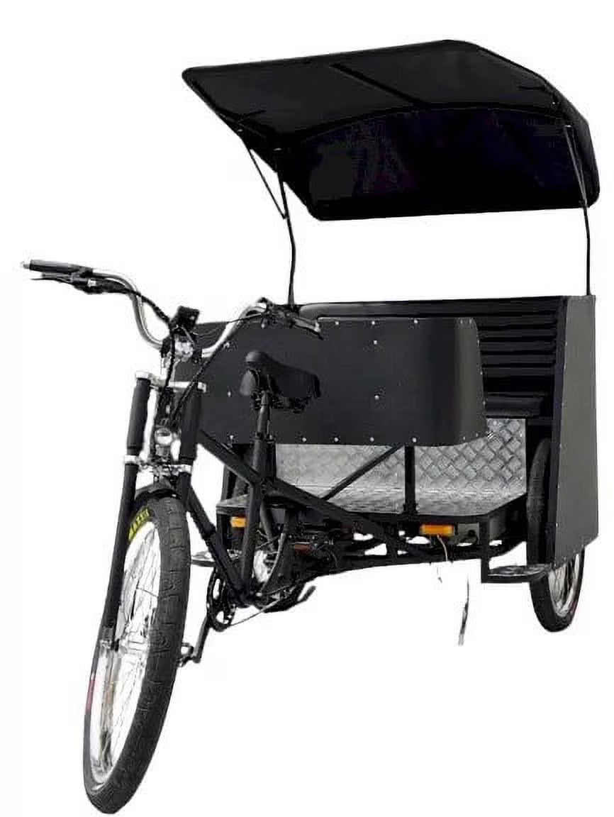 Five-Seater Electric Pedicab Bike | Robust Motorized Rickshaw with Adjustable Seats, Waterproof Canopy, LED Lighting, and Reliable Braking System