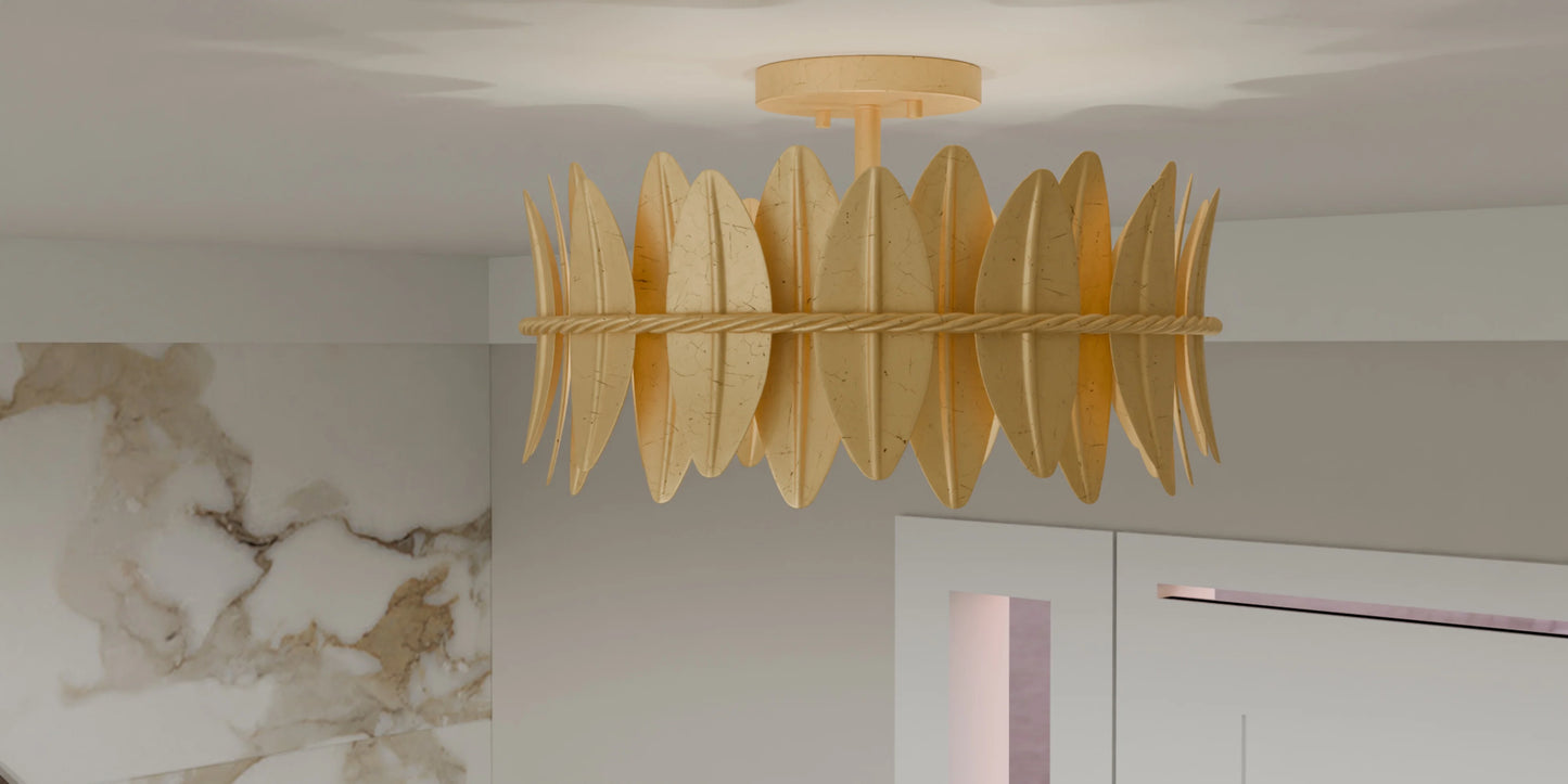 LIZ1716GFL-Quoizel Lighting-Liza - 3 Light Semi-Flush Mount In Modern Style-9.5 Inches Tall and 16 Inches Wide