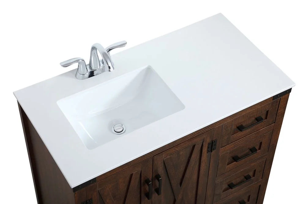 Elegant Lighting Vf90236 Grant 36" Free Standing Single Basin Vanity Set - White