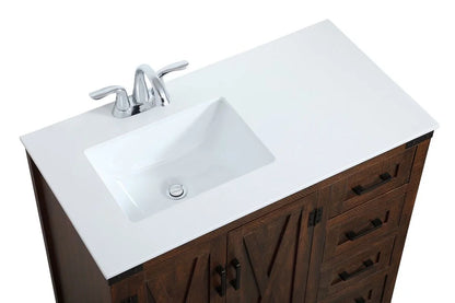 Elegant Lighting Vf90236 Grant 36" Free Standing Single Basin Vanity Set - White