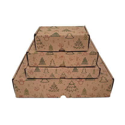 Ucanpack Christmas Mailing Boxes 11? x 11 ft x 5 ft" - Winter Forest Printed Christmas Boxes - Holiday Shipping Box Made In USA Holiday Box Corrugated Shipping Boxes