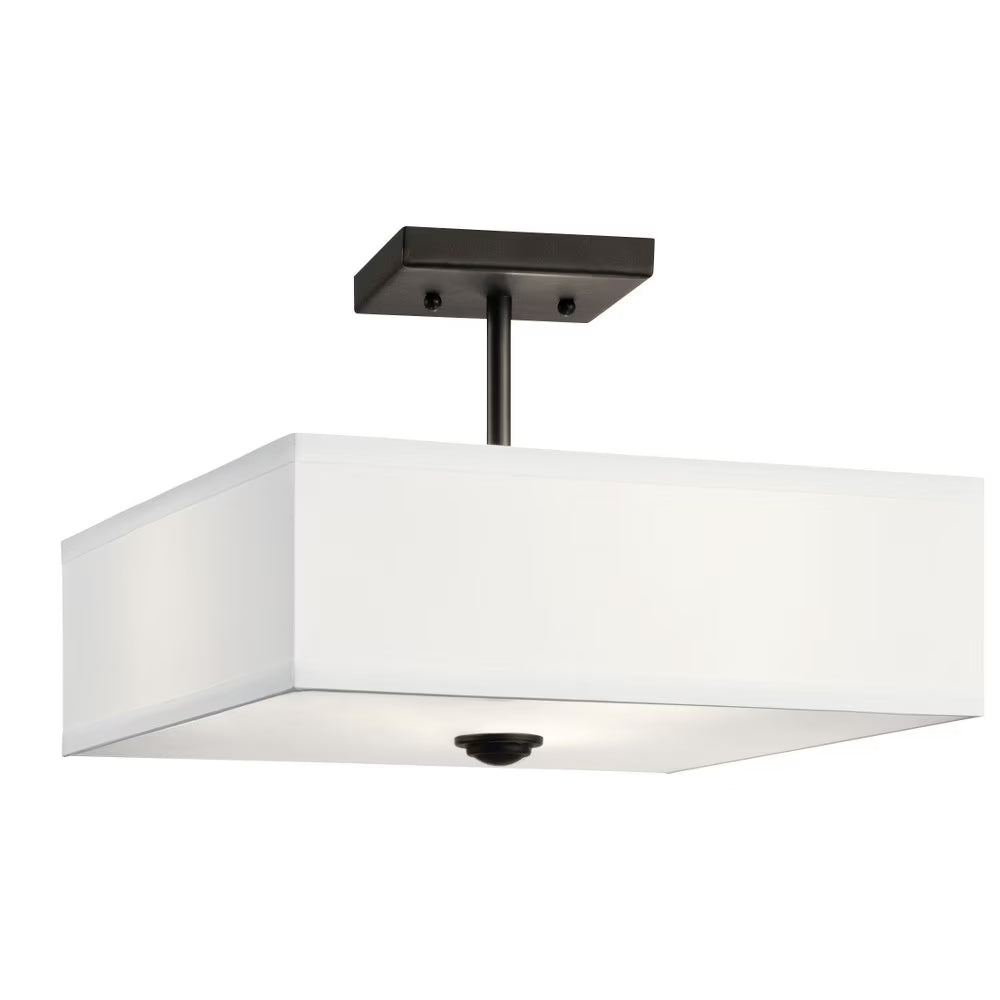 43691BK-Kichler Lighting-Shailene - 3 Light Semi-Flush Mount - 14 inches wide-Black Finish