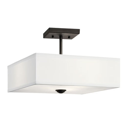 43691BK-Kichler Lighting-Shailene - 3 Light Semi-Flush Mount - 14 inches wide-Black Finish