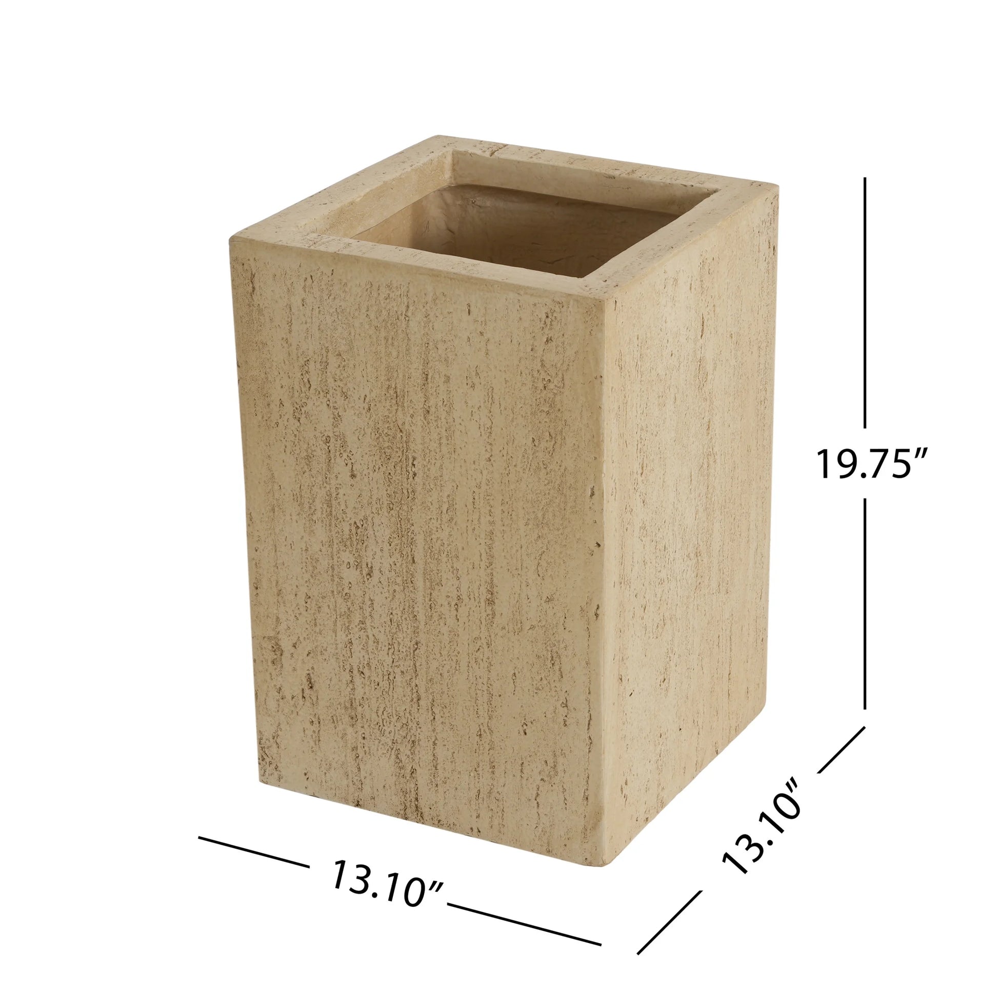 Christopher Knight Home Minimalist 27" H MGO Plant Box, Square Design, Indoor/Outdoor, Travertine Beige