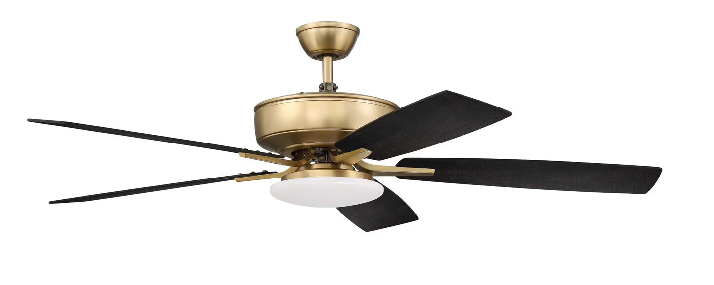 P112SB5-52BWNFB-Craftmade Lighting-Pro Plus 112 Series - 52 Inch 5 Blade Ceiling Fan with Low Profile Light Kit