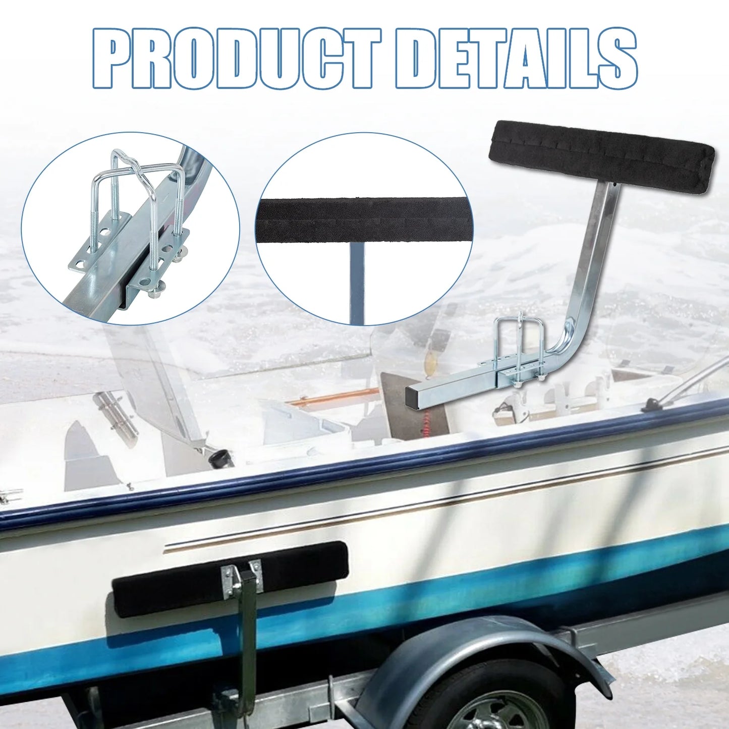 Kojem Boat Trailer 24" Side Guide Bunk Board Guide-On Carpeted Kit w/Hardware 75 Degree for Ski Boat Sailboat