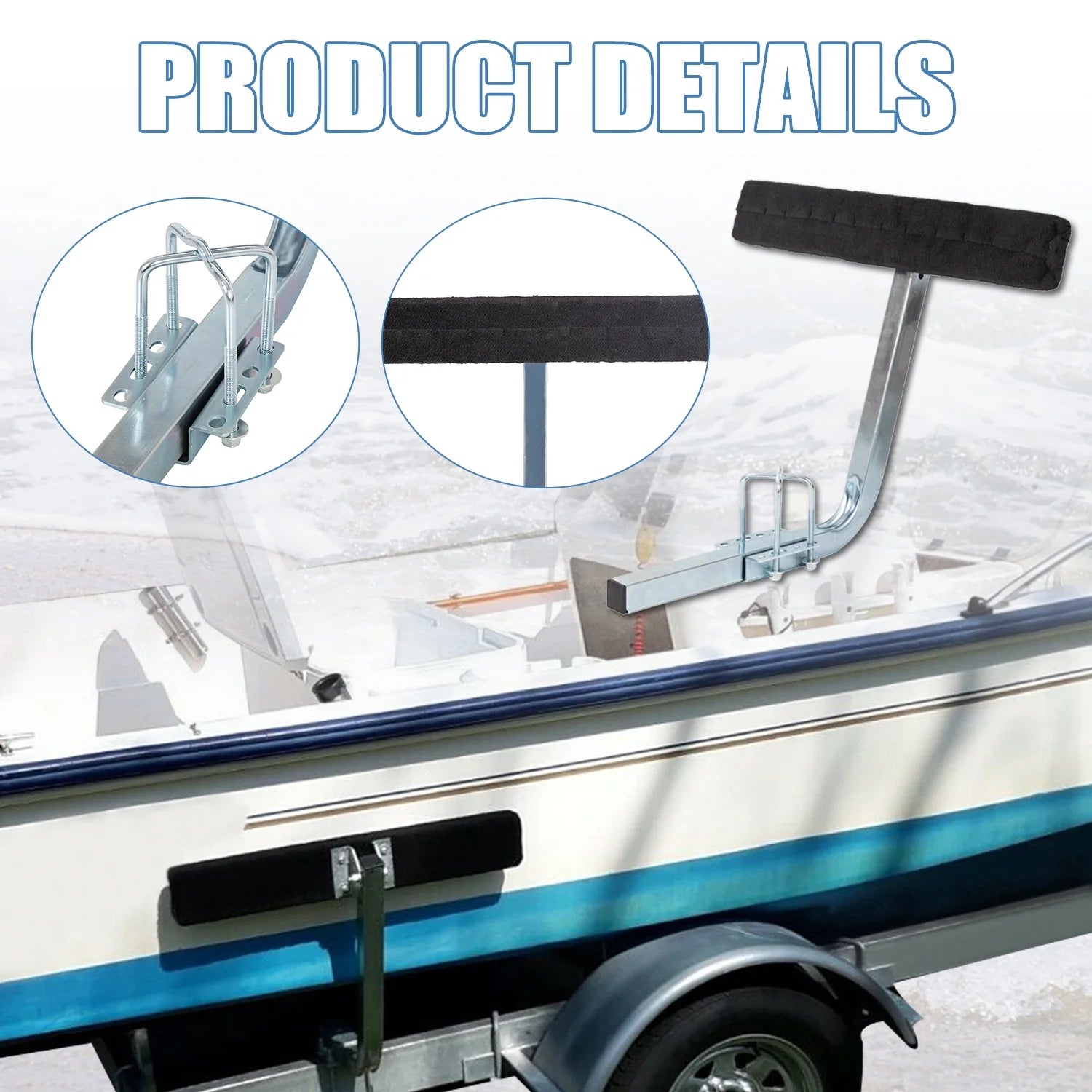 Kojem Boat Trailer 24" Side Guide Bunk Board Guide-On Carpeted Kit w/Hardware 75 Degree for Ski Boat Sailboat