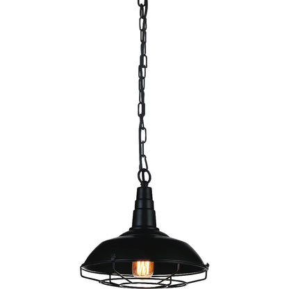 CWI Lighting Morgan 1 Light Down Farmhouse Metal Mini Pendant in Black