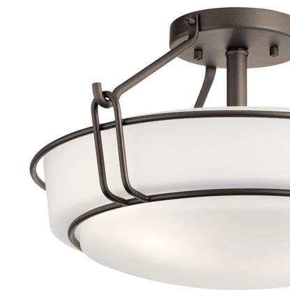 44085NI-Kichler Lighting-Alkire - 3 light Semi-Flush Mount - with Transitional inspirations - 9.25 inches tall by 16.5 inches wide-Brushed Nickel