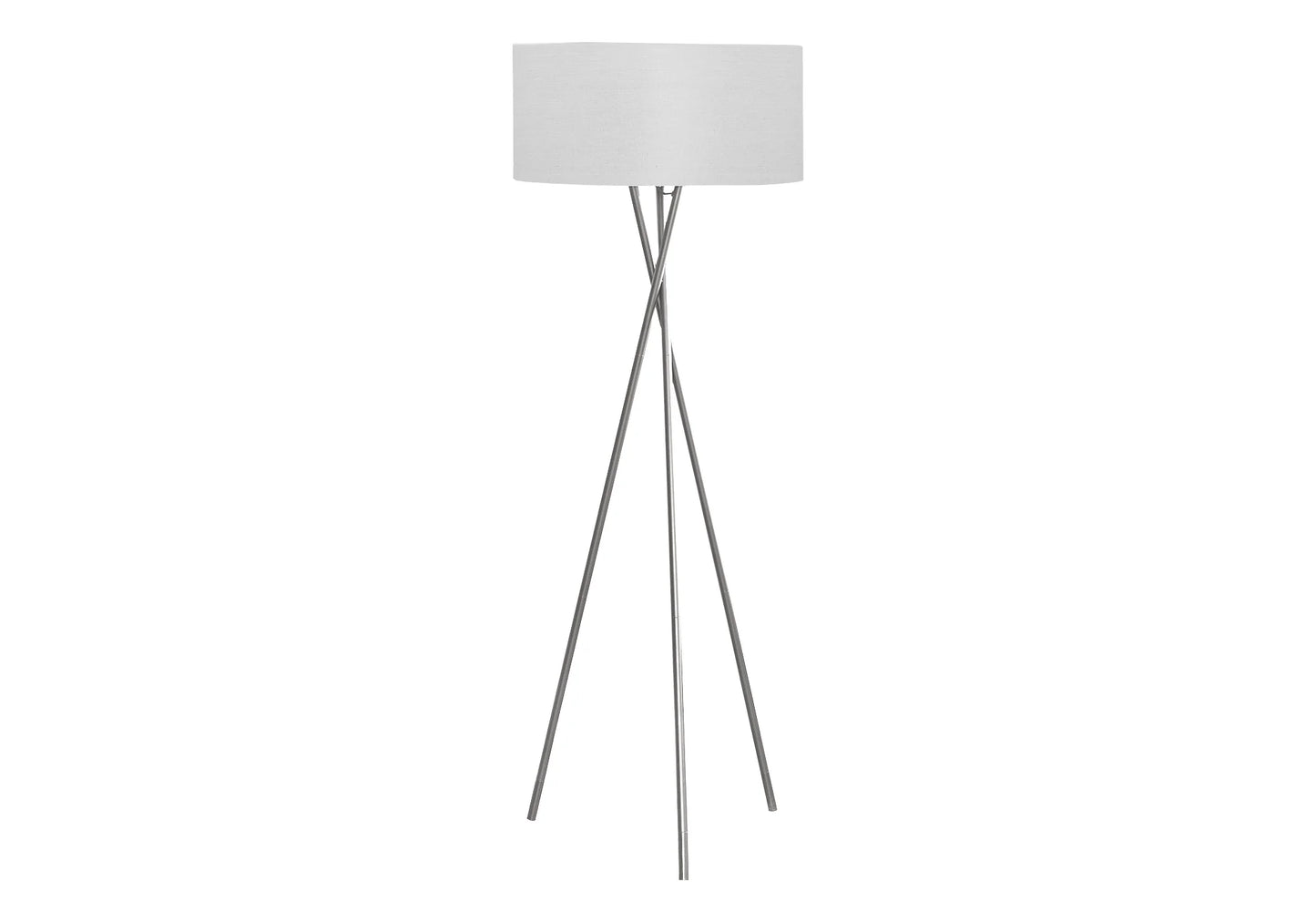 Modern Tripod Floor Lamp - 62" Black Metal & Ivory Shade - 3-Way Dimmable Lighting for Living Room & Bedroom