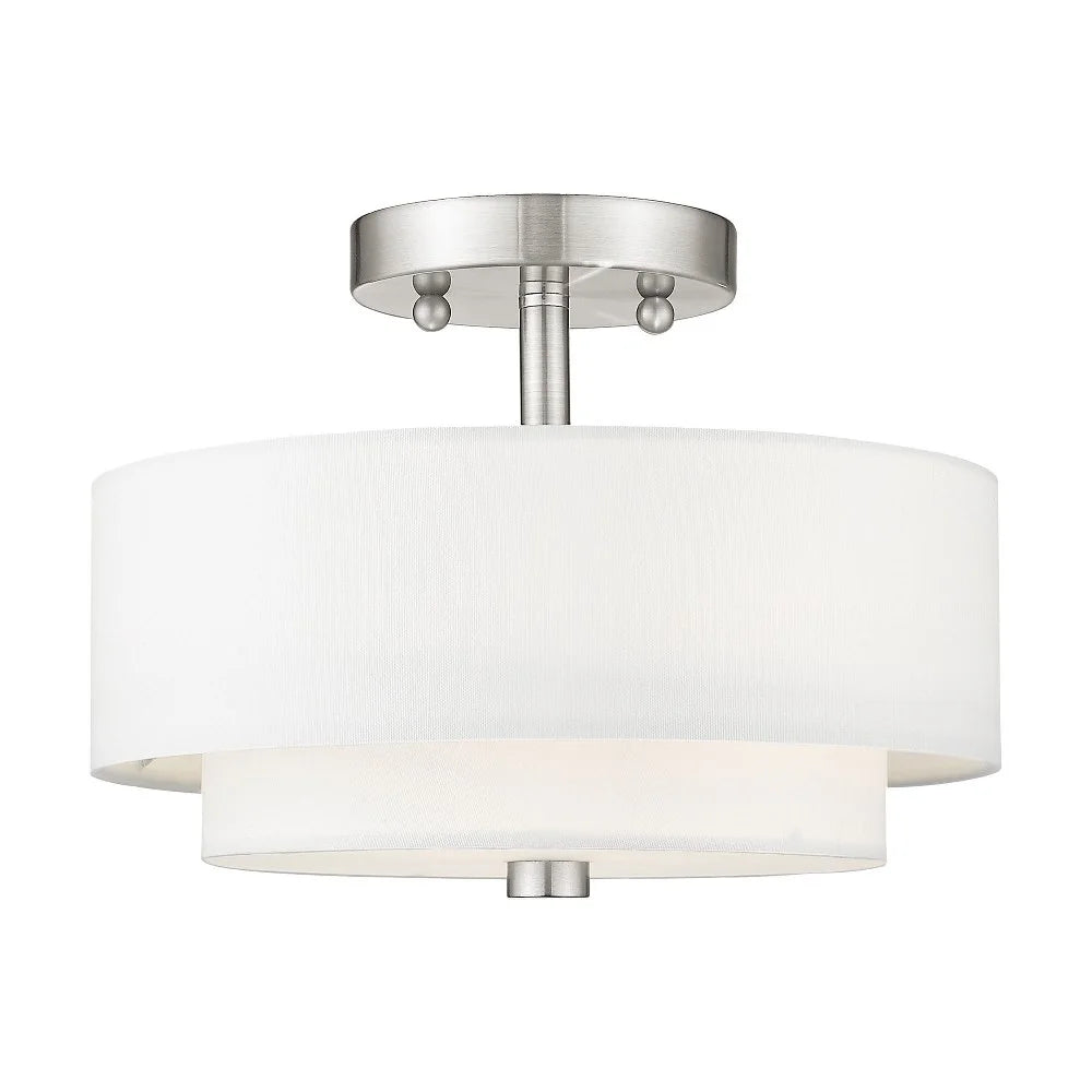 Livex Lighting Claremont Ceiling Mount in Brushed Nickel