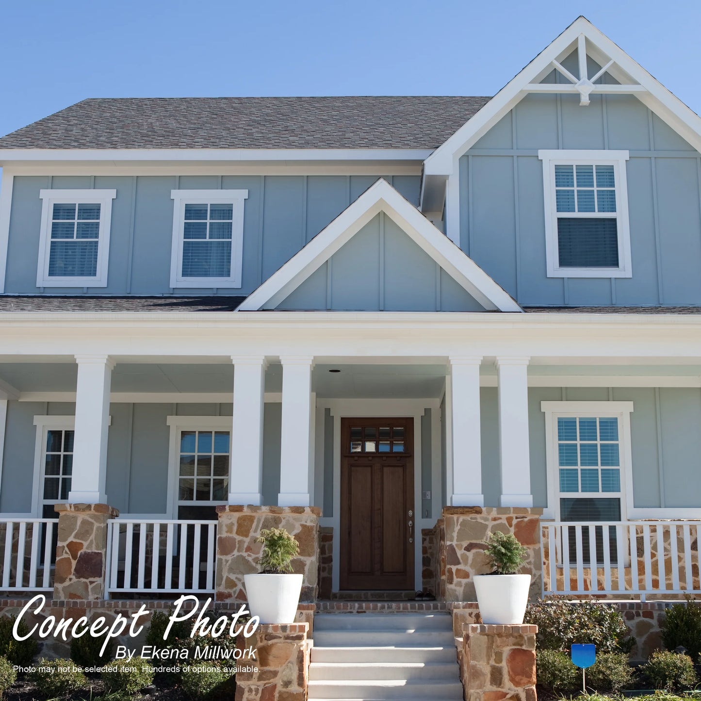 Ekena Millwork 08"W x 06'H Craftsman Classic Square Non-Tapered, Smooth Column, Prairie Capital & Prairie Base
