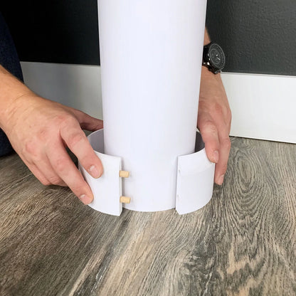 5" x 94" PVC Lally Column Cover with Standard Cap & Base (Wraps round columns up to 4" in diameter)